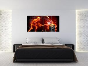 Moderný obraz - ohnivý muž (Obraz 160x80cm)