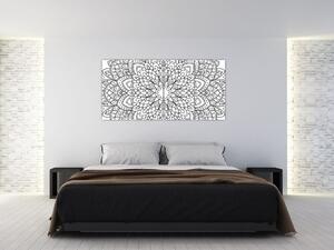 Obraz - čiernobiela mandala (Obraz 160x80cm)
