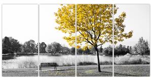 Obraz žltého stromu v prírode (Obraz 160x80cm)