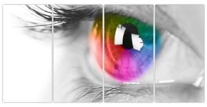 Moderný obraz: farebné oko (Obraz 160x80cm)