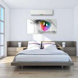 Moderný obraz: farebné oko (Obraz 160x80cm)