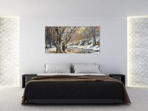 Obraz zimnej krajiny (Obraz 160x80cm)