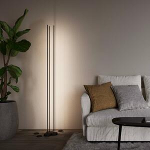 WEVER & DUCRÉ LED stojacia lampa Finlin čierna 2 700 K stmievač, Čierna, Obývacia izba / jedáleň, Hliník, Moderný