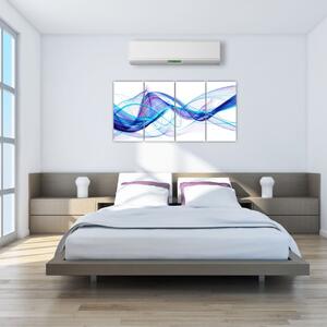Obraz: abstraktné modrá vlna (Obraz 160x80cm)