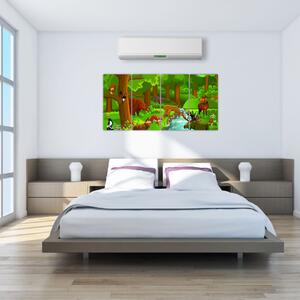 Detský obraz: lesné príroda (Obraz 160x80cm)