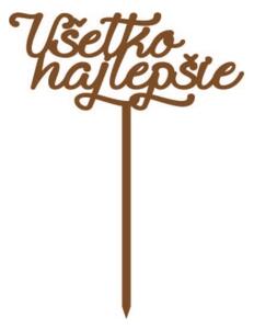 Plastový zápich na tortu "Všetko najlepšie" - Rozmer 138 x 180 mm l SENTOP ZAPICH002+