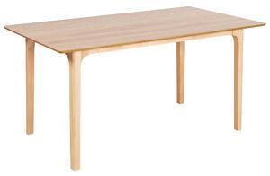 Jedálenský stôl svetlý jaseň MDF 160 x 90 cm jaseňová dýhovaná vrchná doska moderný dizajn kuchynský stôl