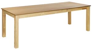 Rozkladací stôl prírodný jaseň MDF 160/240 x 90 cm nohy z kaučukového dreva dyhovaná doska prírodná povrchová úprava