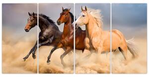 Moderný obraz koní (Obraz 160x80cm)