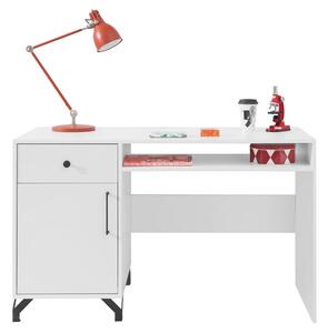 Písací stôl Ozoli 125 cm so zásuvkou – biely