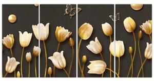 Obraz zlatých tulipánov (Obraz 160x80cm)