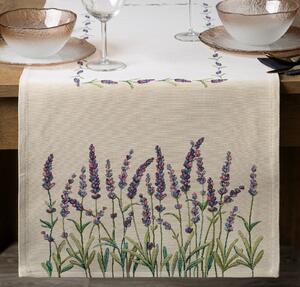 GOBELÍNOVÝ BEHÚŇ NA STÔL LAVENDER 40X100 CM VZOROVANÝ