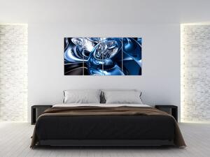 Modrý abstraktný obraz (Obraz 160x80cm)