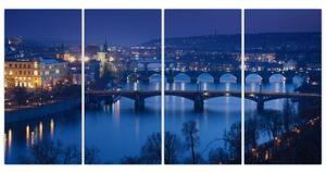 Obraz večerné Prahy (Obraz 160x80cm)