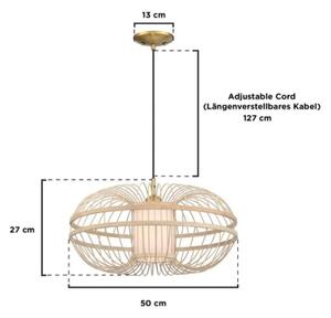 Westinghouse 61255 - Luster na lanku TULCEA 1xE27/60W/230V bambus