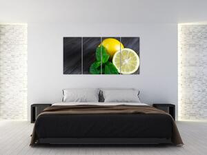 Obraz citrónu na stole (Obraz 160x80cm)