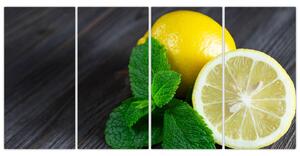 Obraz citrónu na stole (Obraz 160x80cm)