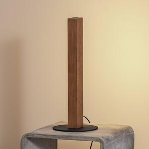 Drevená stolová lampa LED Teo, borovica, 42 cm, dotykový stmievač