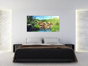 Obraz jazera na Seychelách (Obraz 160x80cm)
