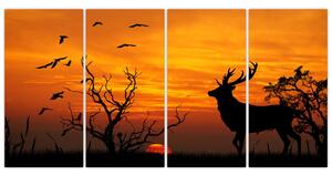 Obraz - jeleň na jesenné lúke (Obraz 160x80cm)
