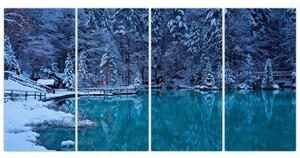 Obraz zimného jazera (Obraz 160x80cm)