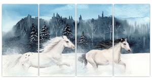 Obraz bežiacich koní (Obraz 160x80cm)
