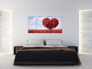 Červené srdce - obraz (Obraz 160x80cm)