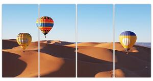 Obraz - teplovzdušné balóny v púšti (Obraz 160x80cm)