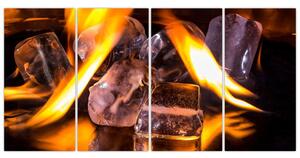 Obraz ľadových kociek v ohni (Obraz 160x80cm)