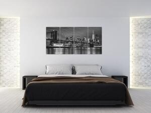 Čiernobiely obraz mesta (Obraz 160x80cm)