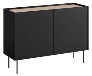 Komoda Desin 120 cm dvojdverová - čierny mat / dub nagano