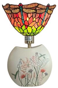 Tiffany lampa gravírované kvety Ø25*39 kolekcia MULTICOLOUR