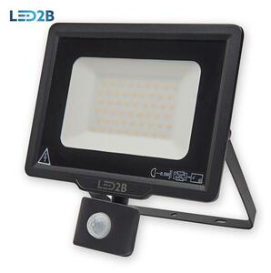 LED reflektor 50W s detektorom pohybu 4000K čierny