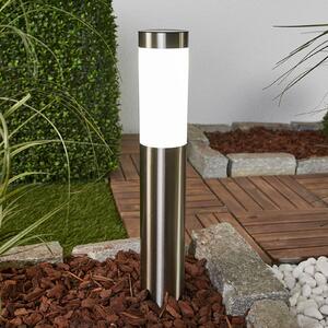 Lindby LED solárna lampa Aleeza, 61 cm, nerezová oceľ, zemný kolík, Hliník / sivá / zinok, Nehrdzavejúca oceľ, Moderný, Solárne svietidlá