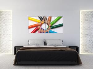 Obraz - farebný kruh z pasteliek (Obraz 160x80cm)