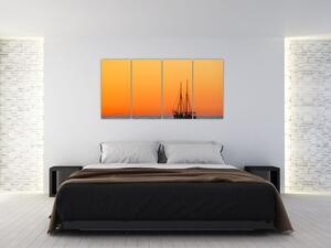 Plachetnica na mori - moderný obraz (Obraz 160x80cm)