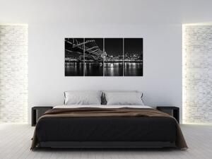 Čiernobiely obraz mosta (Obraz 160x80cm)