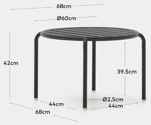 MUZZA Záhradný odkladací stolík colnos Ø 60 cm sivý