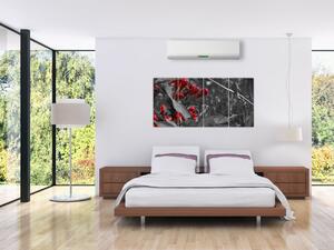 Červené kvety - moderné obrazy (Obraz 160x80cm)