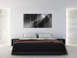 Čiernobiely abstraktný obraz (Obraz 160x80cm)