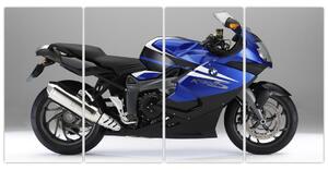 Obraz modrého motocykla (Obraz 160x80cm)