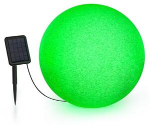 Blumfeldt Shinestone - Solar 50 guľové svetlo solárne svetlo vonkajšie svetlo záhradné svietidlo, sebestačné: vrátane solárneho panelu s 2 m káblom, rozmer: Ø 50 cm, LED osvetlenie so 16 farbami, materiál: PE, melírovaná sivá