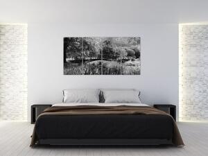 Čiernobiely most - obraz (Obraz 160x80cm)
