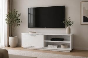 TV stolík Lira - biela / biely lesk