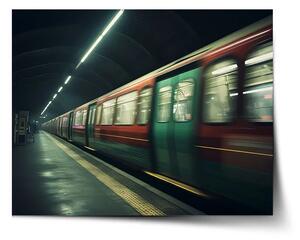 Sablio Plagát Metro na tmavej stanici - 60x40 cm
