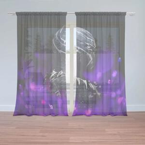 Sablio Záclony BLACK PANTHER Fialová luminiscencia: 2ks 150x250cm