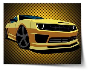 Sablio Plagát Chevrolet Camaro Žltá mriežka - 60x40 cm