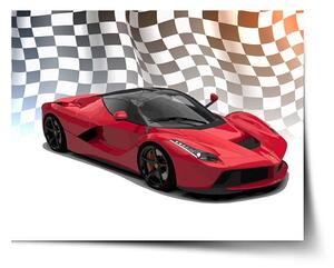 Sablio Plagát Ferrari Závodná vlajka - 60x40 cm