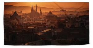 Sablio Uterák Barcelona Night Skyline - 30x50 cm