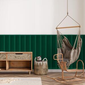 Zamatový čalúnený panel - Obdĺžnik - 100x20cm Farba: Fľaškovozelená